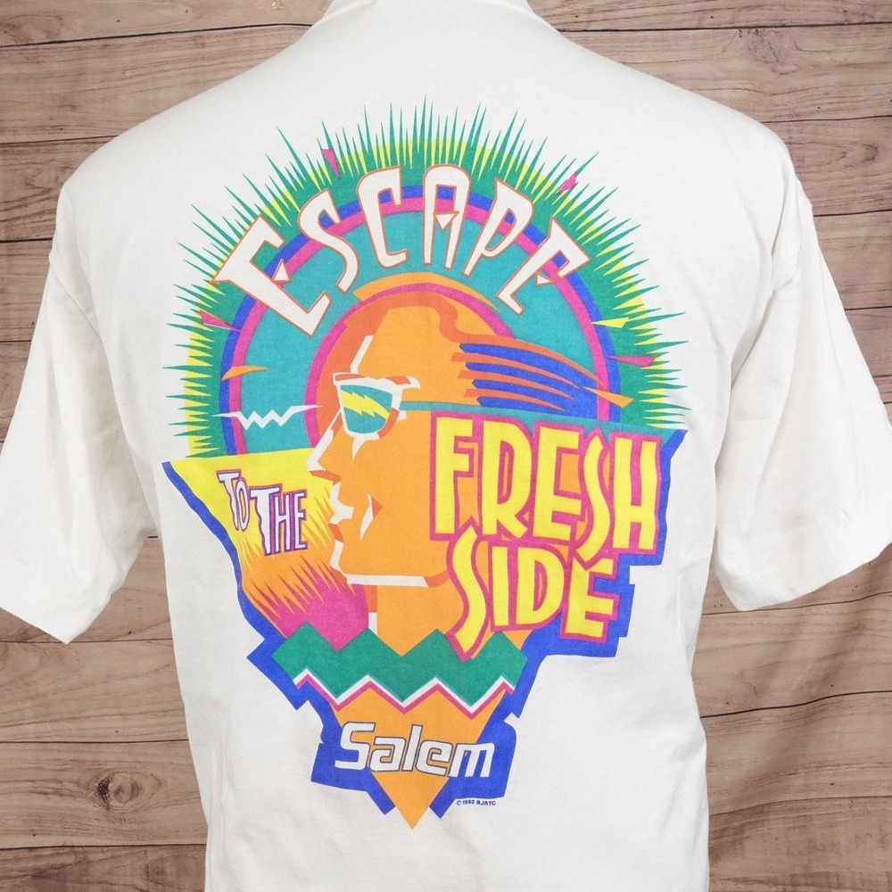 Vintage Salem T-Shirt XL Escape To The Fresh Side Fresh Wrap Promo Single Stitch